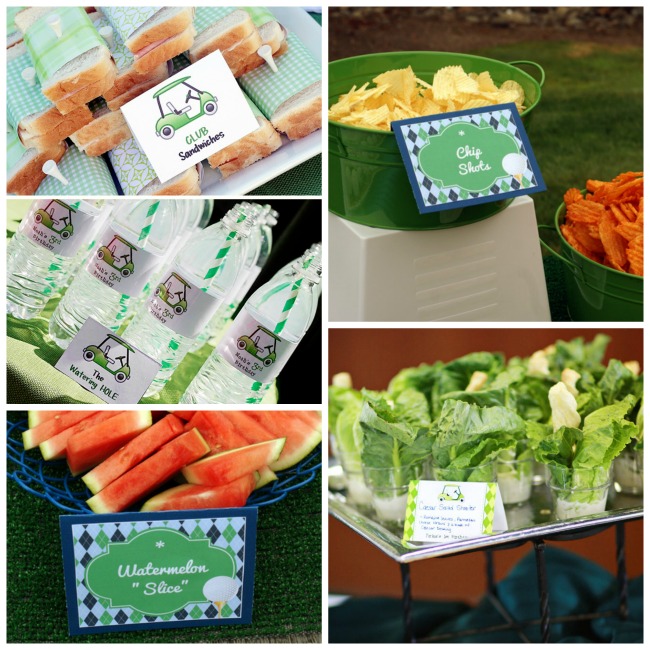 Golf themed party foods- See them all on B. Lovely Events