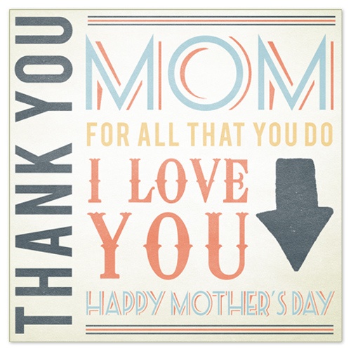 Thank you mom card for mother's Day