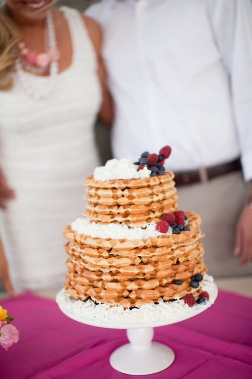 Beautiful Waffle Wedding cake-great for brunches too!