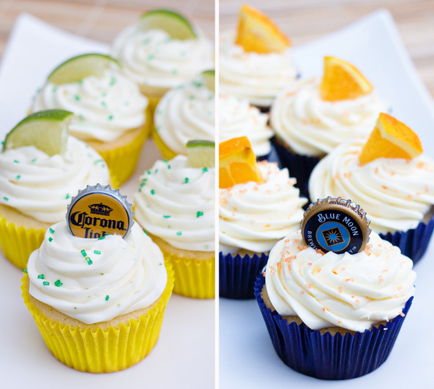 Corona and Blue Moon Alcohol Infused Cupcakes!