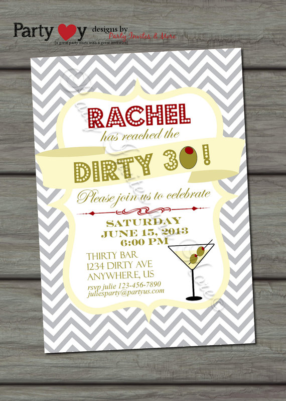 Dirty Thirty Birthday Invitation