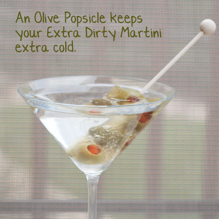 Olive Popsicle Dirty Martini for Dirty thirty Birthday