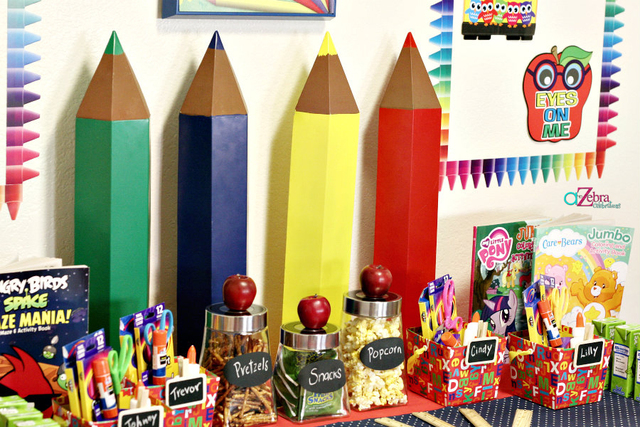 Cute colored pencils decor at this back to school party