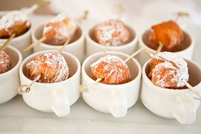 mini donuts and coffee.-great for a wedding or brunch