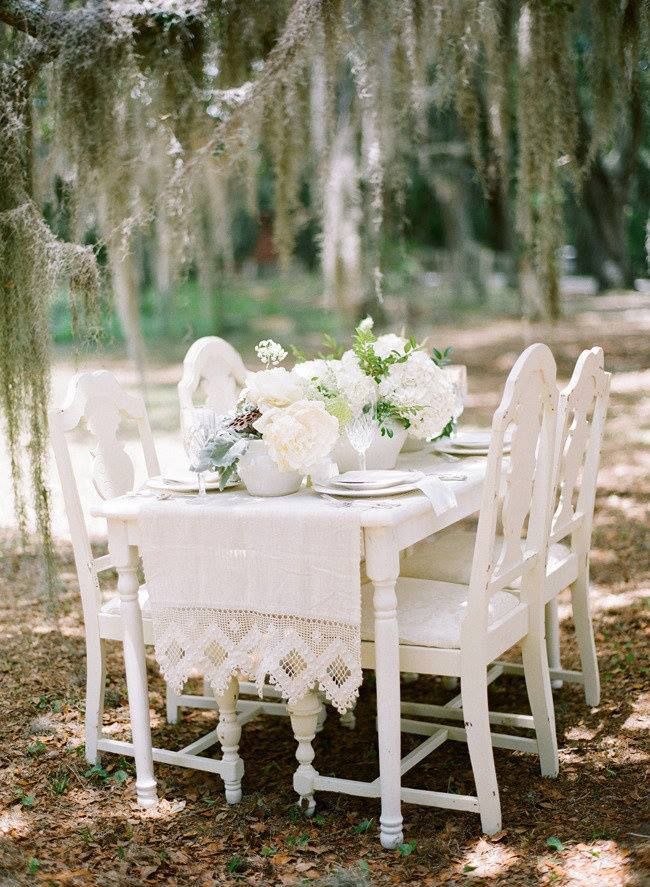 All White Wedding decor-outdoors!
