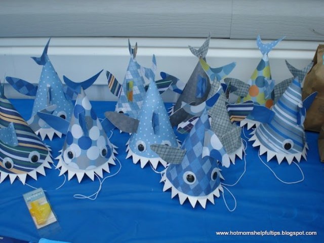 Cute Shark themed party hats