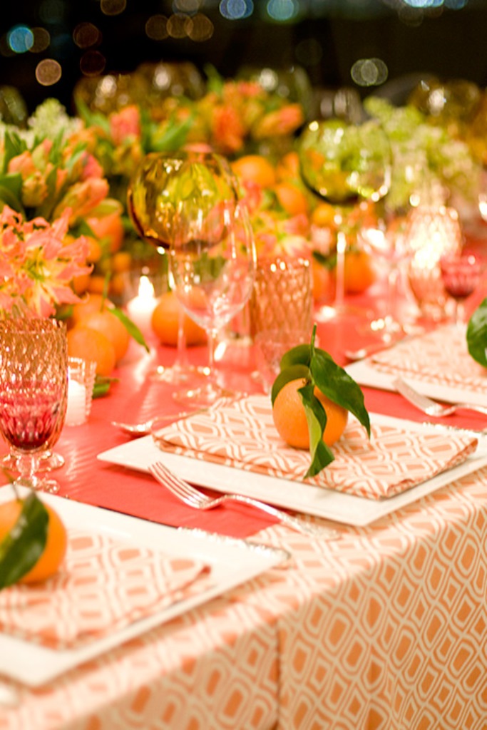 Orange and Green Modern Tablescape