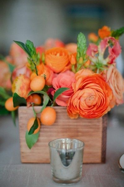 Wooden Box Vase for Centerpieces