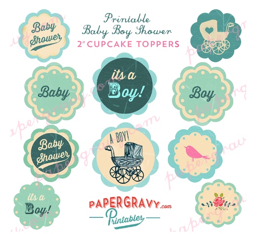 baby shower free cupcake toppers