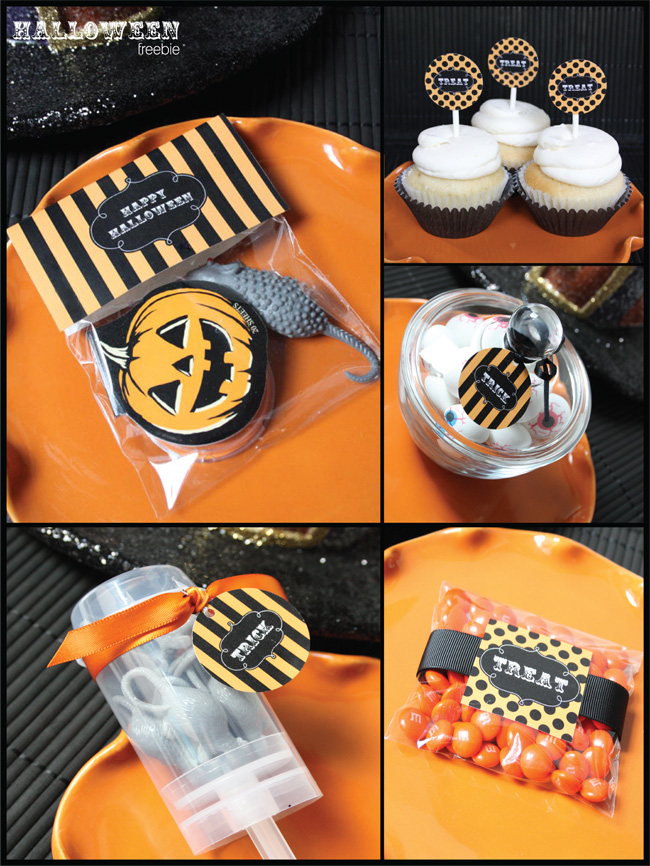Cute Striped and Polka dotted Free Halloween Printables