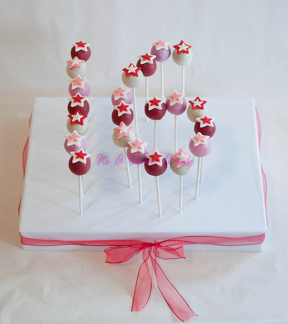 Love this Sweet 16 cake pop cake