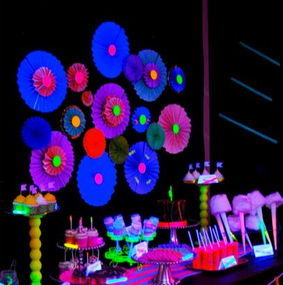 Neon Glow In The Dark Party Dessert Table. See More Glow In The Dark Party Ideas On B. Lovely Events