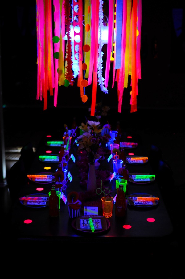 Neon Glow in the Dark Party Table. See More Glow In The Dark Party Ideas On B. Lovely Events