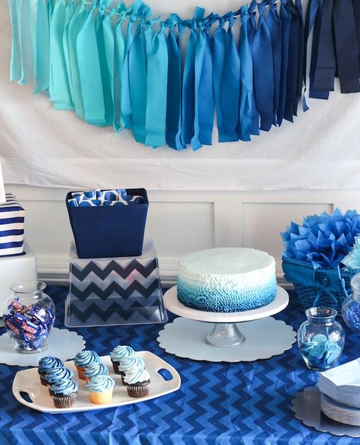 Ombre Blue Party Table