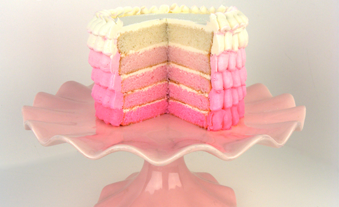 Petal Pink Ombre Cake