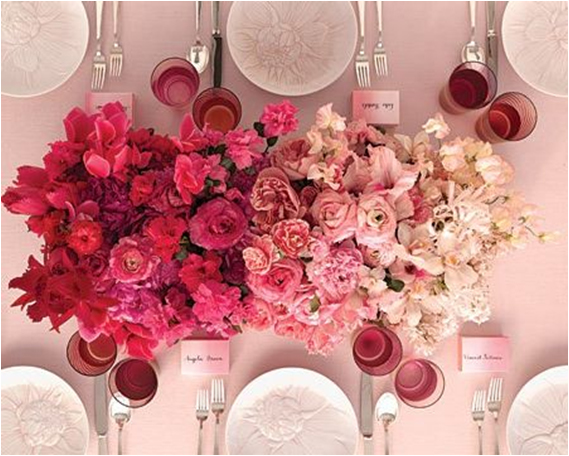 Pink Ombre Party Centerpieces