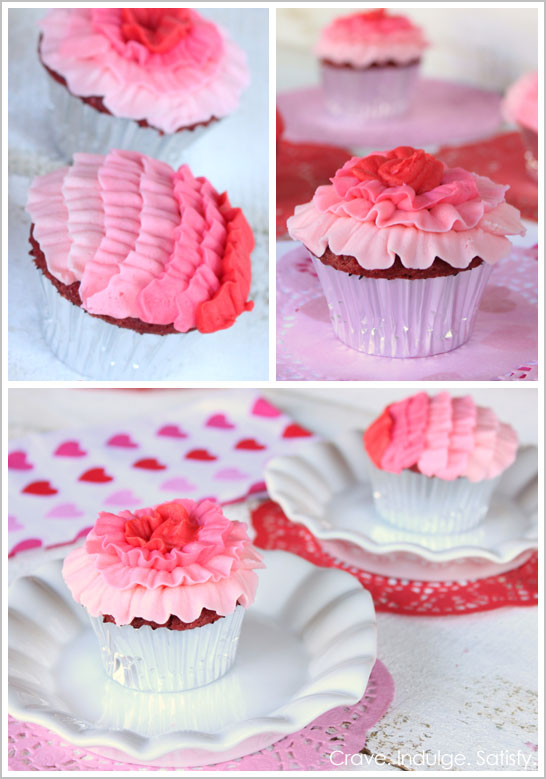 Pink Ombre ruffled Cupcakes!