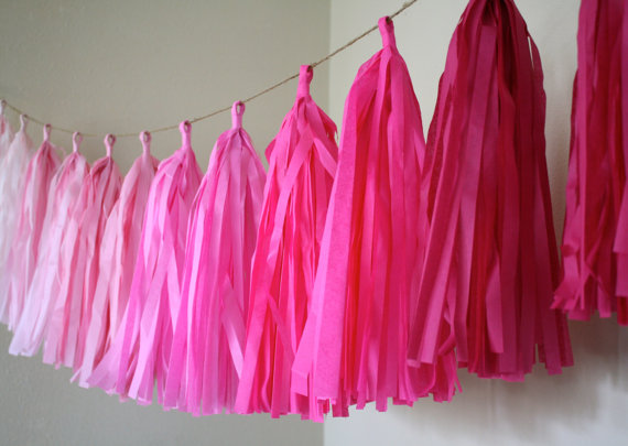 Pink Ombre tassel decorations