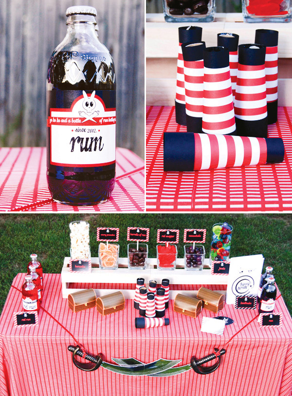 Red striped Pirate Party
