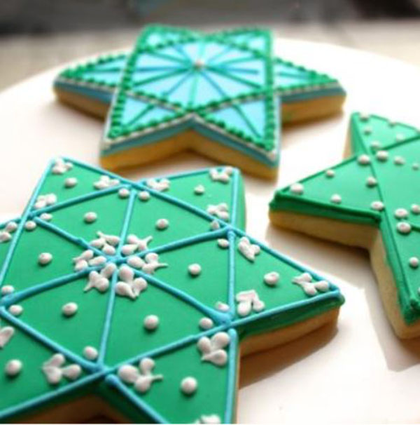 Cute Hanukkah star of david cookies