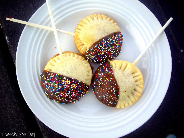 Dipped chocolate pie pops