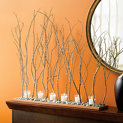 Simple yet totally cool branch centerpiece