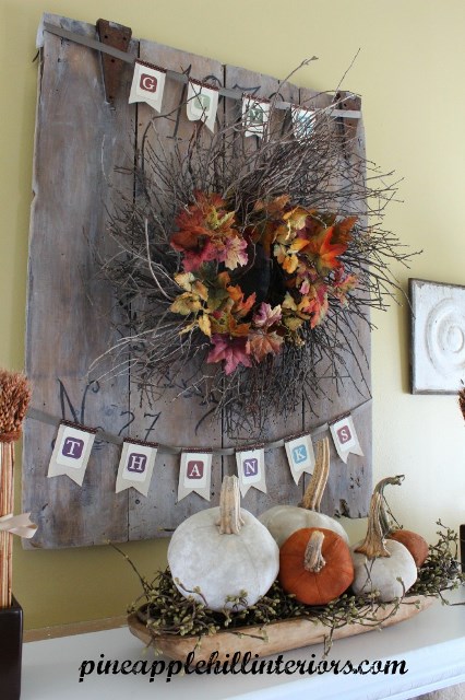 Too Cute give thanks Thanksgiving Mantel