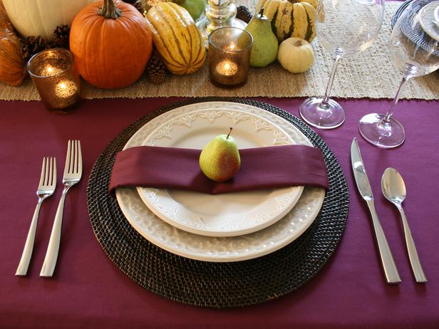With a pear on top-perfect thanksgiving place setting
