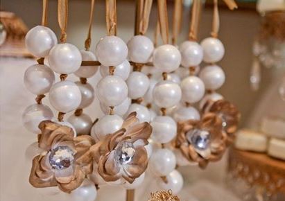 pretty brown and white Gumball necklaces