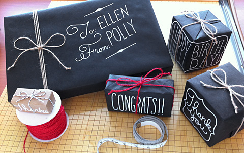 Chalkboard wrapping for Christmas!