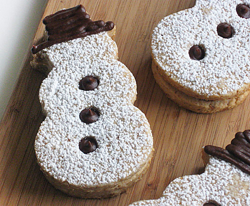 Chocolate filled Snowman cookies!
