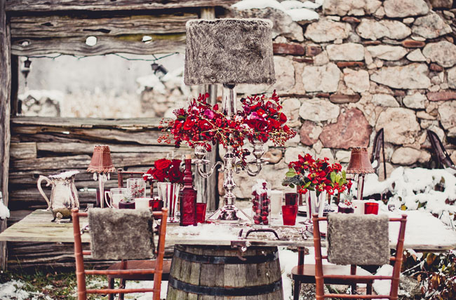 Gorgeous Red Christmas Winter Tablescape