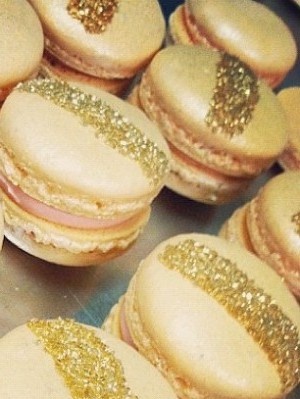 Gold Glitter Macarons