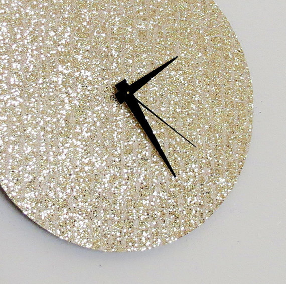 Gold glitter wall clock decoration