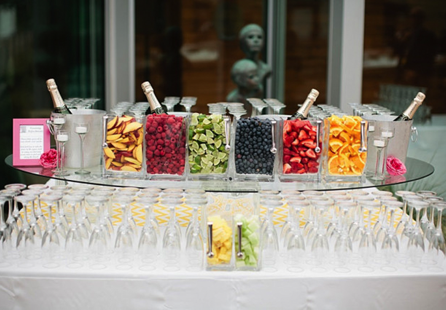 Lots of fruit for this amazing champagne bar!