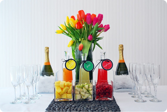 Love this colorful Champagne bar
