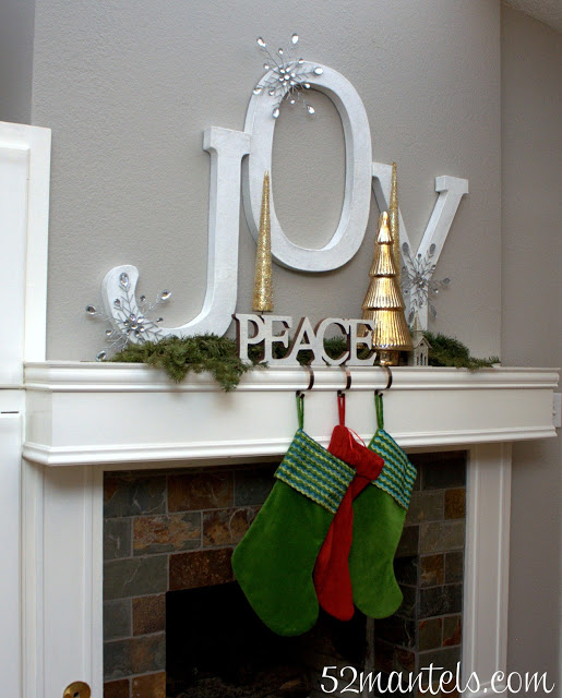 Peace And Joy Christmas Mantel