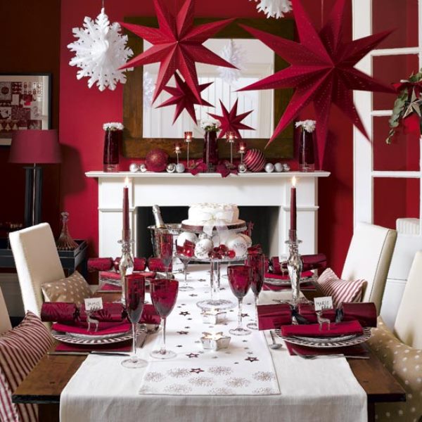 Red And White Christmas Table