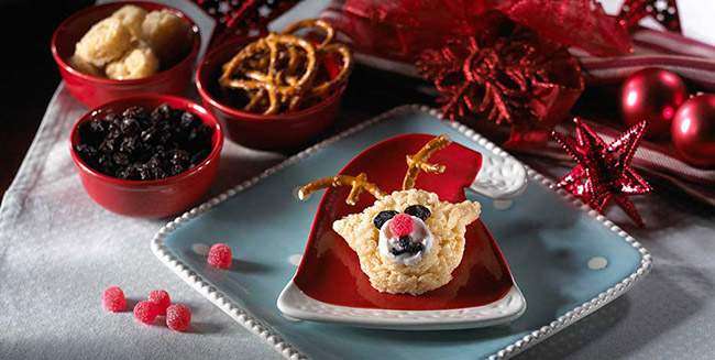 Reindeer rice crispie trest with cute red nose!