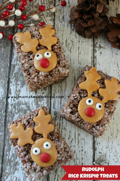 These reindeer rice crispie treats are lovely!