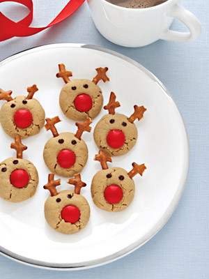 reindeer cookies with red noses!