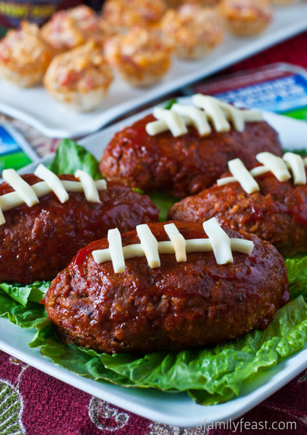 Mini Footbll meatloaf for the big game