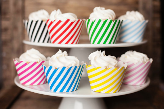 Striped cupcake wrappers
