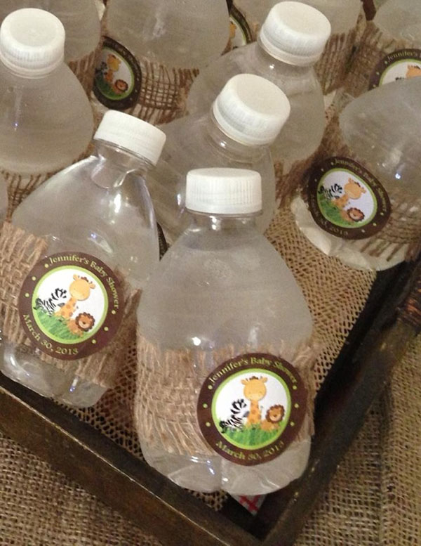 Adorable safari jungle drinks for a baby shower
