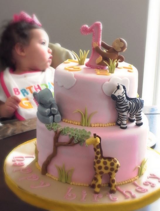 Girls Safari birthday cake