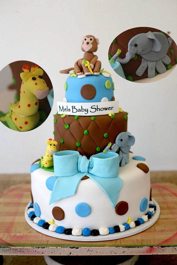 Love this boys safari baby shower cake!