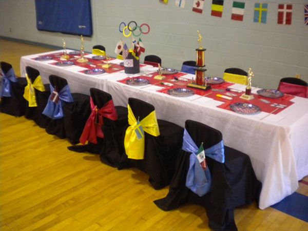 Olympic Party guest table