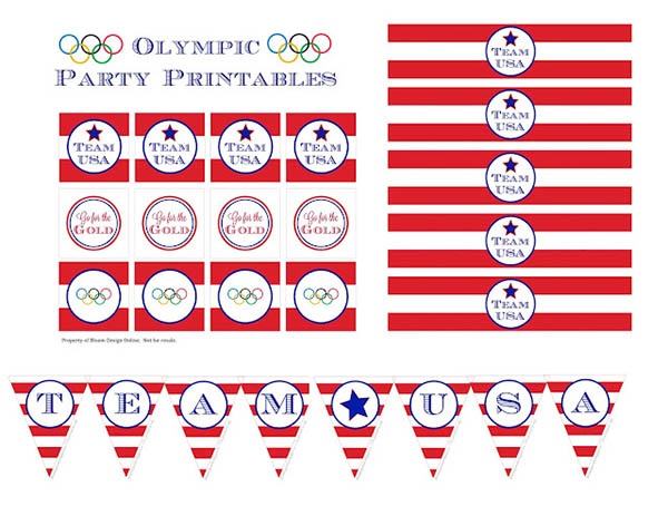 Olympic party team usa printables
