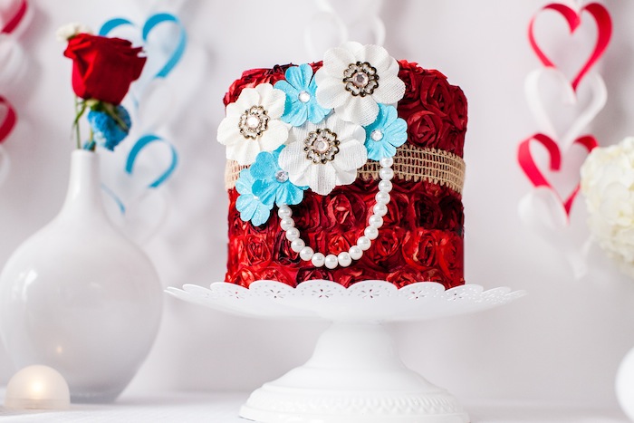 Red Valentines Cake