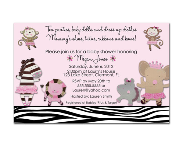 Safari themed baby shower invitation- too cute!